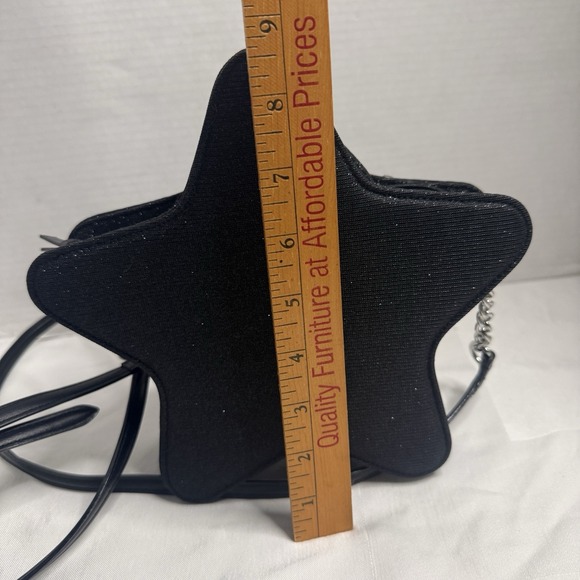 VICTORIA'S SECRET STAR CROSSBODY BAG GLITTER BLACK Sparkle Chain Party Glam VS - Picture 10 of 12
